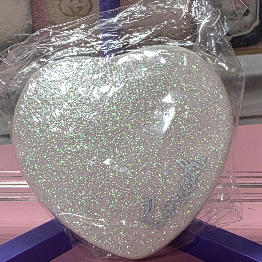 Coach Glittery White Heart Mirror
